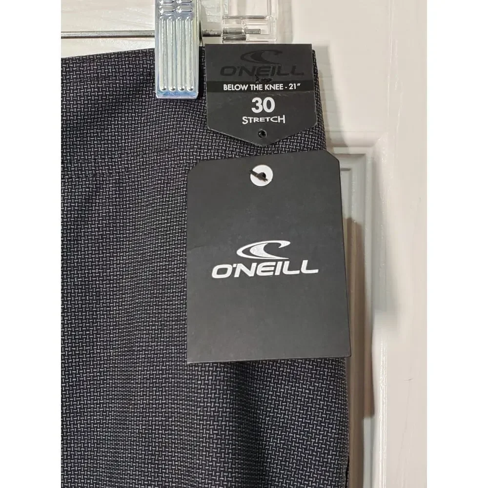 O’Neill Men’s Board Shorts Size 30 Gray Stretch Below Knee 21” NWT